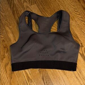 Fabletics Black and Gray Racerback Bra for Intense Workouts